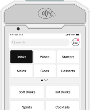 FETCH GO handheld ordering and payment device